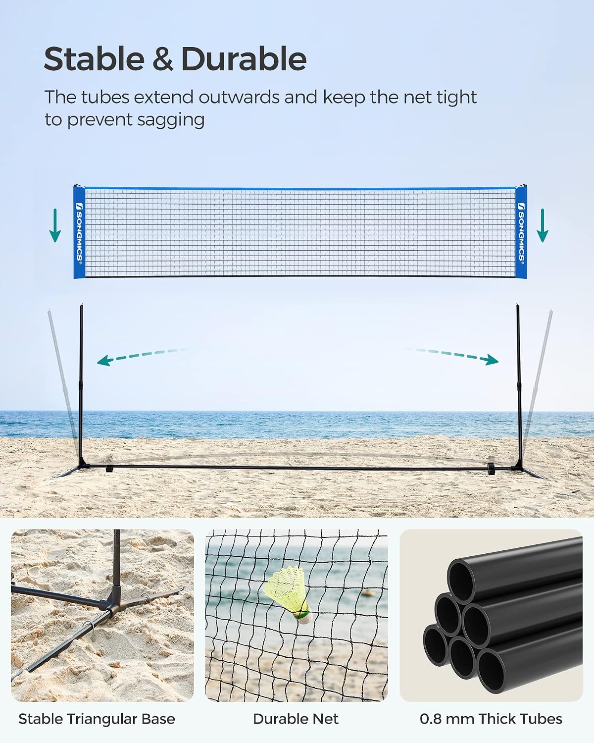 Thumbnail 5 de SONGMICS Badminton Net with Nylon Netting