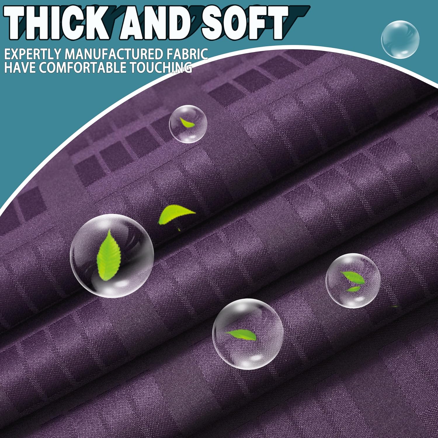 Detalle de Conbo Mio 1 Hotel-Style Shower Curtain, Check-Purple, 71W x 74H