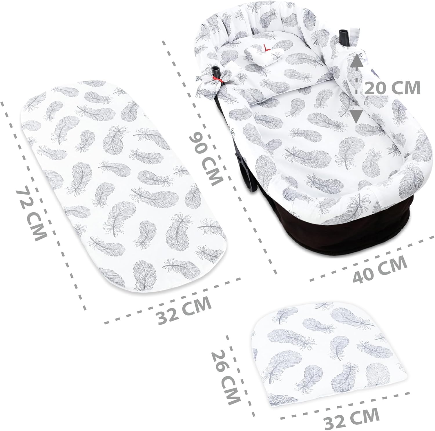 Thumbnail 2 de Set 3 accessori per navicella neonato: inserto, nido e materassino in cotone morbido