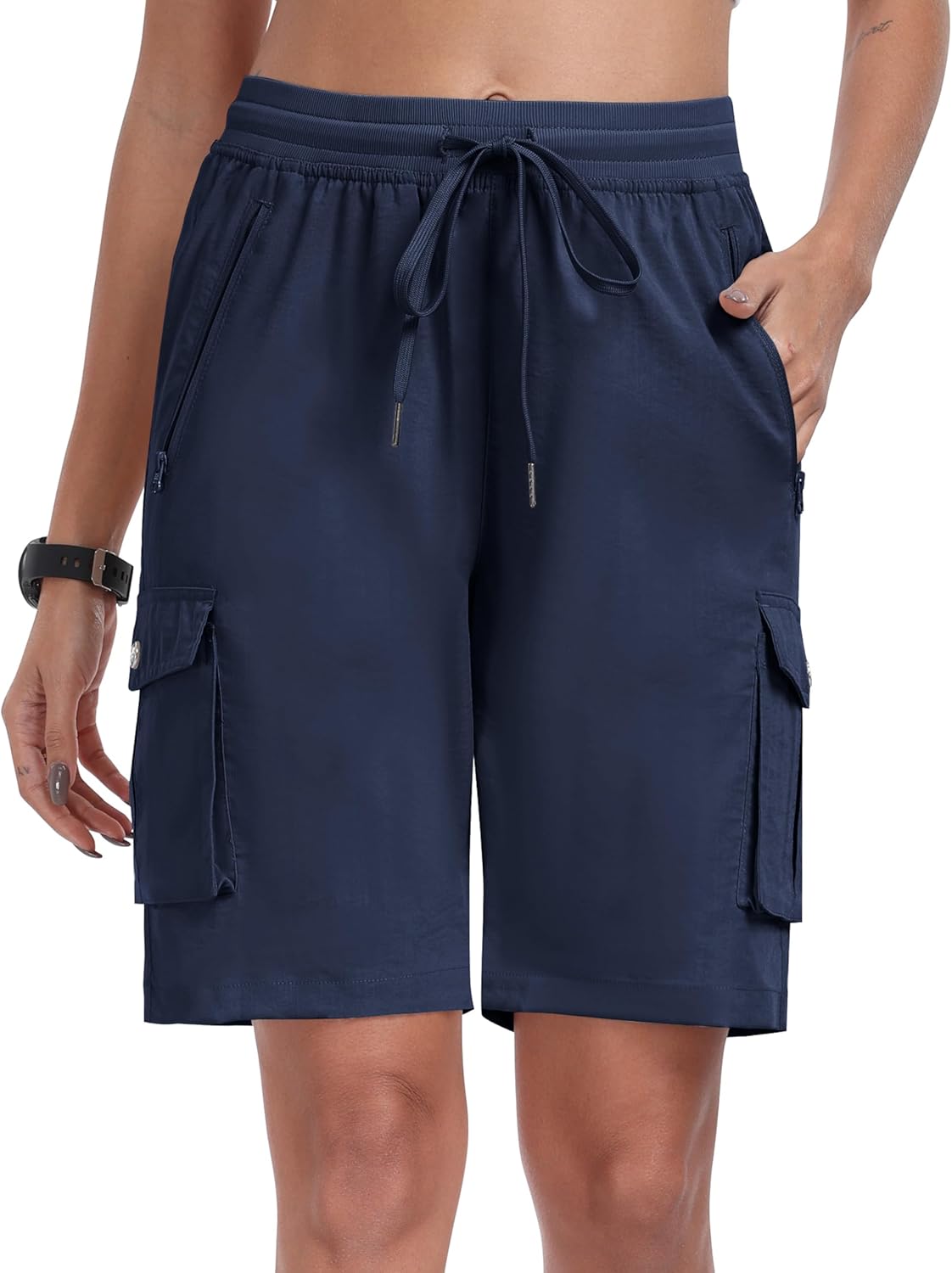 Thumbnail 1 de MoFiz Pantaloncini Cargo Trekking Donna: Bermuda Estivi con 6 Tasche, Vita Elastica
