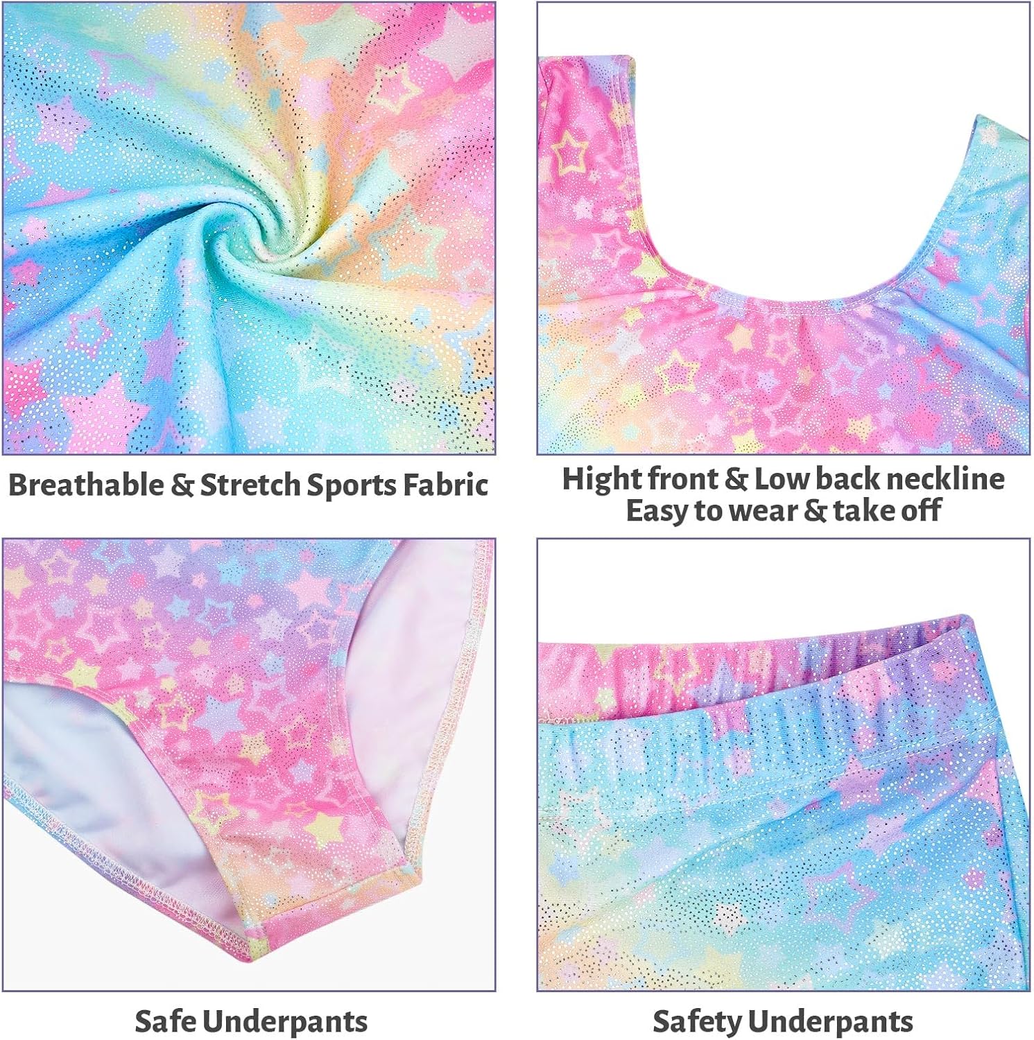 Thumbnail 3 de JiAmy Girls Gymnastics Leotards with Shorts Set (Long Sleeve, 3–12 Years)