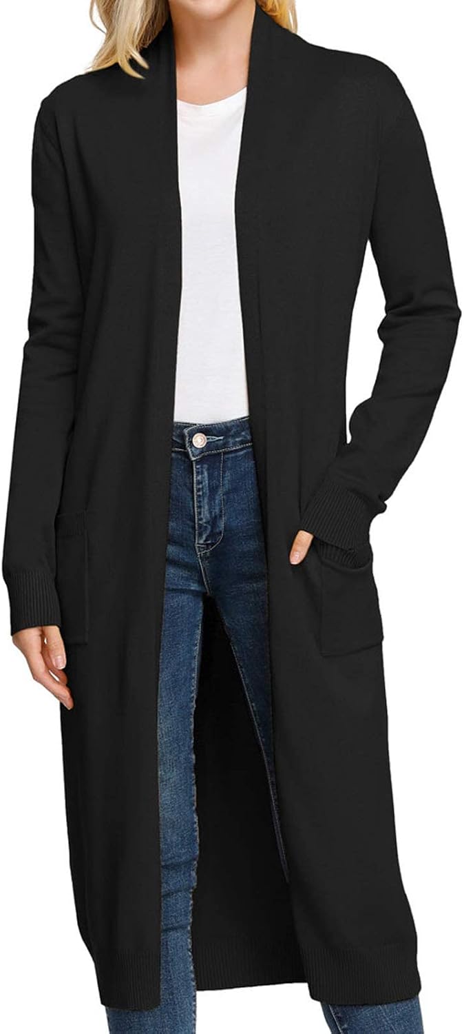 Detalle de GRACE KARIN Essential Open Front Maxi Cardigan