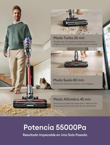 Detalle de Ultenic U18Pro: Aspiradora sin Cable con 55 kPa y 80 minutos de autonomía