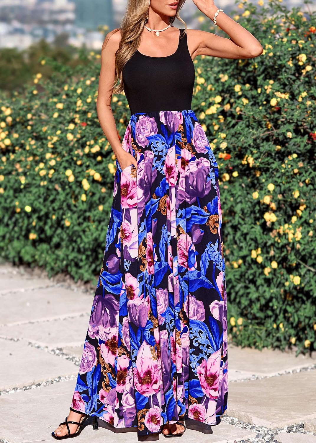 Thumbnail 2 de KIRUNDO Women Summer Sleeveless Boho Floral Maxi Dress 2026
