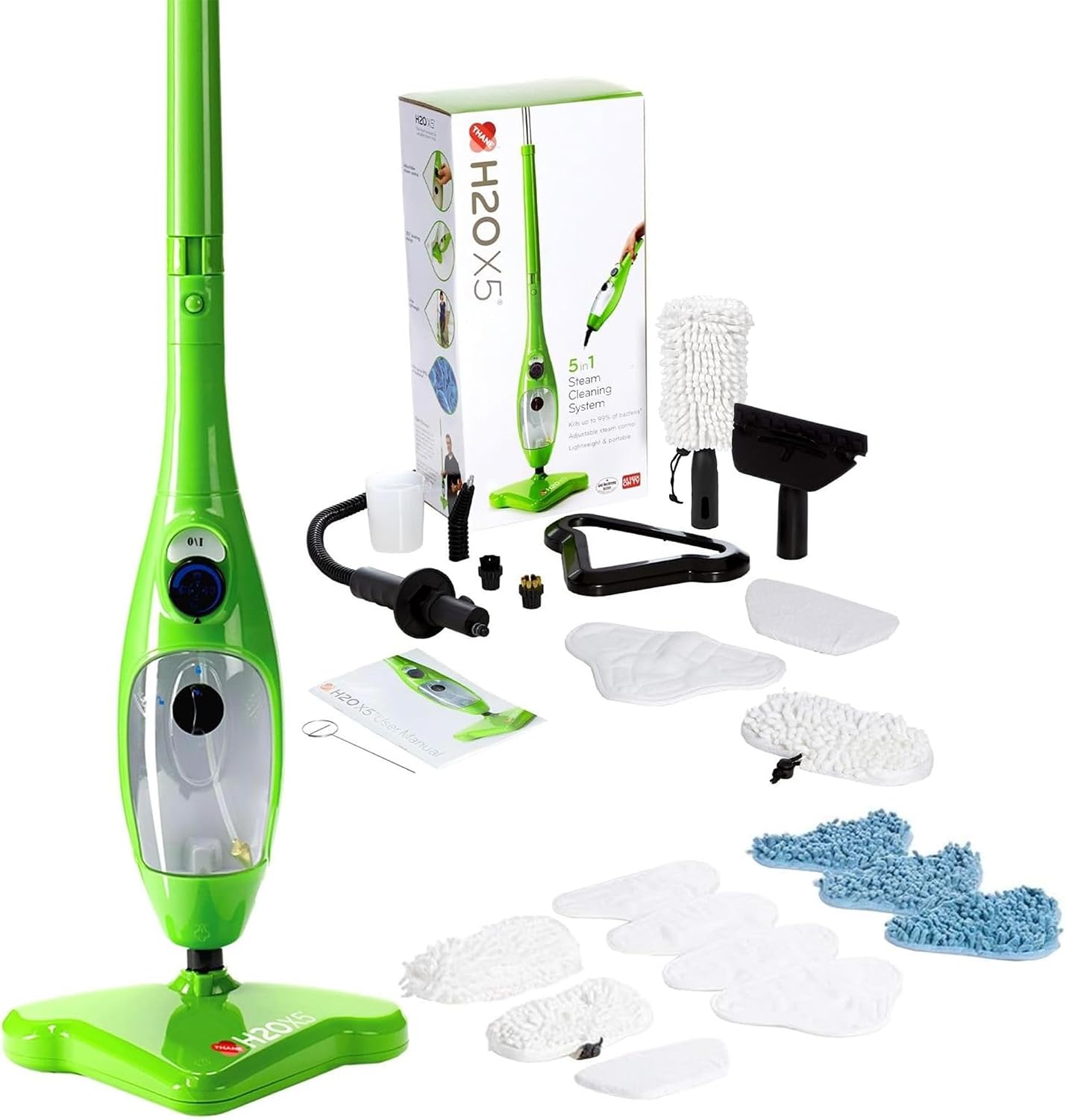 Thumbnail 2 de H2O X5 Steam Mop and Handheld Steam Cleaner – Multifunctional Cleaning System (Green)