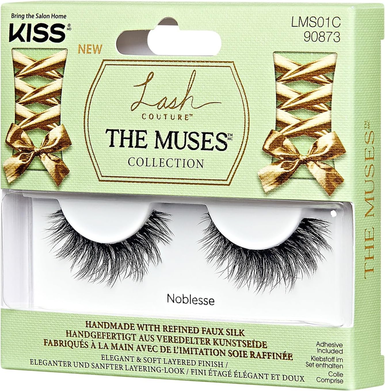 Detalle de KISS Lash Couture Muses Kollektion Lash 01 lösögonfransar, svarta och återanvändbara