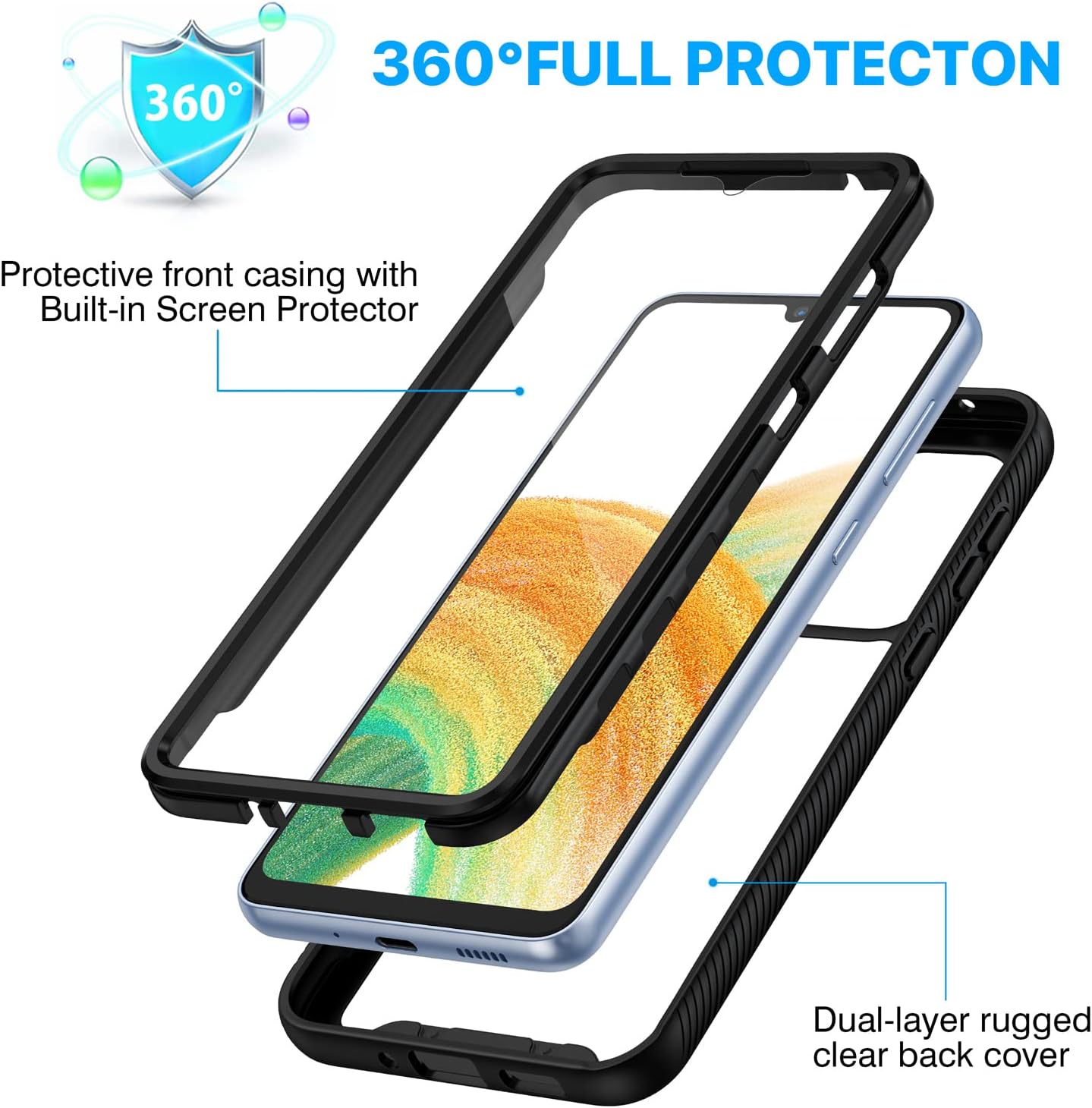 Thumbnail 1 de CENHUFO Samsung A33 5G Case with Screen Protector