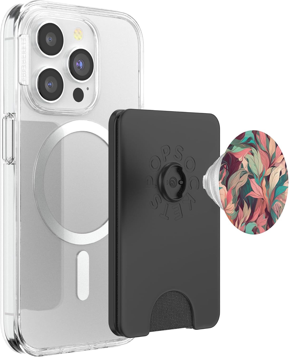 Detalle de PopSockets PopWallet MagSafe pastel 3 cartes