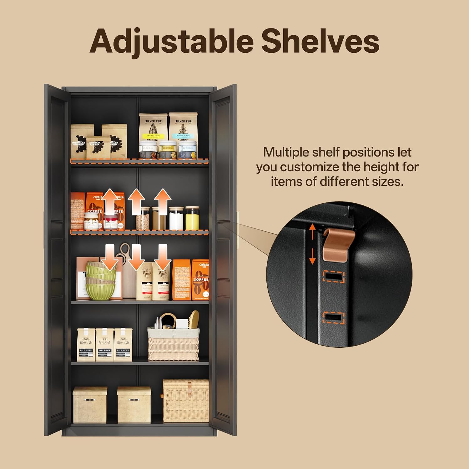 Detalle 2 de Knolix Metal Pantry Cabinet, 71-Inch