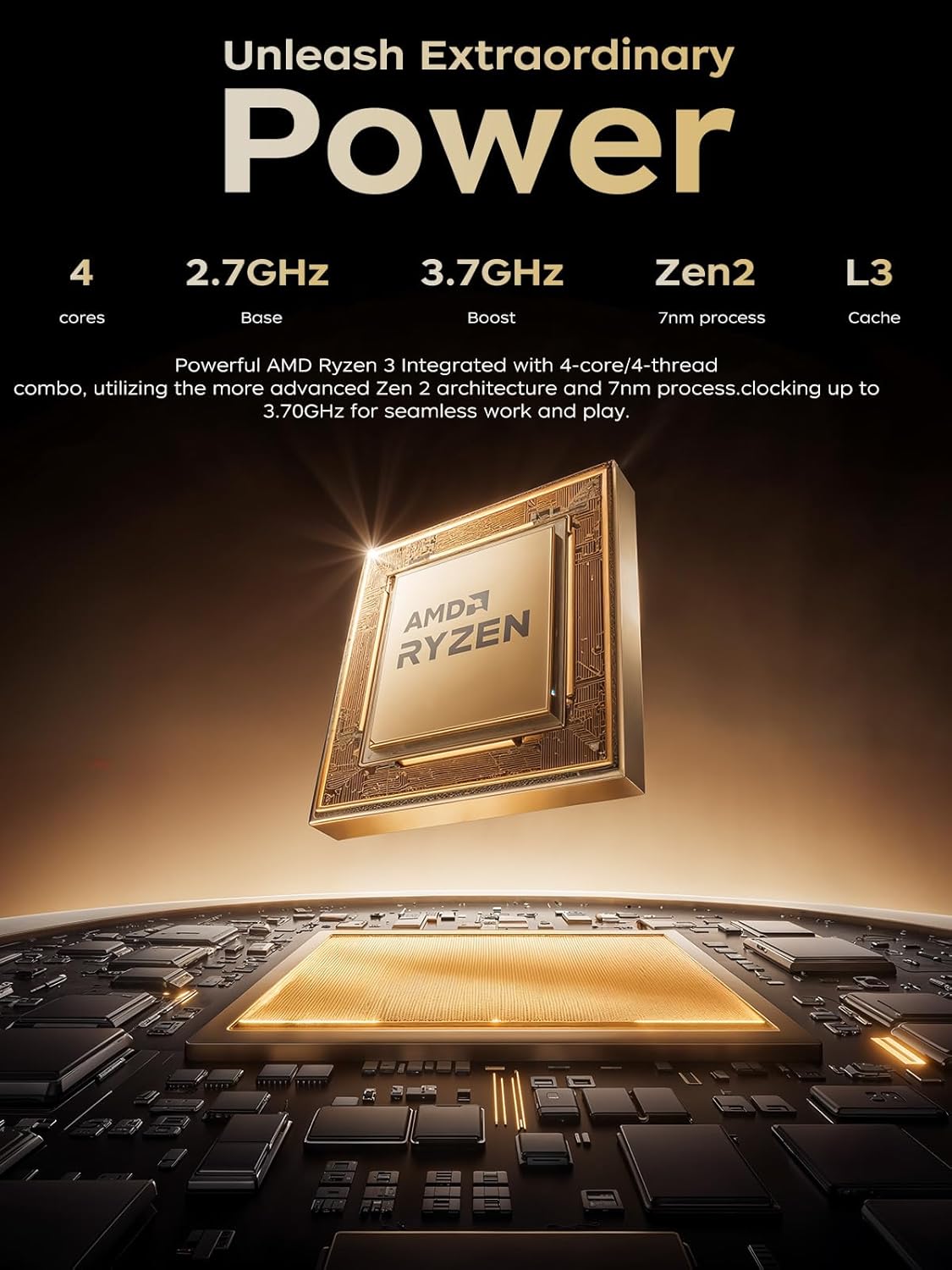 Thumbnail 2 de KAIGERR Gaming Laptop with AMD Ryzen 4300U, 16GB RAM, 512GB SSD, 16.0" FHD, Windows 11