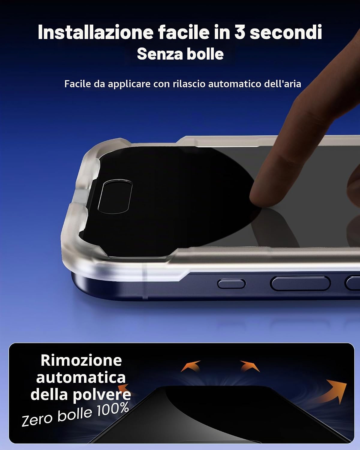 Detalle de UNBREAKcable Pellicola Privacy per iPhone 17 Pro – 9H, vetro temperato, protezione anti-spia a 28°