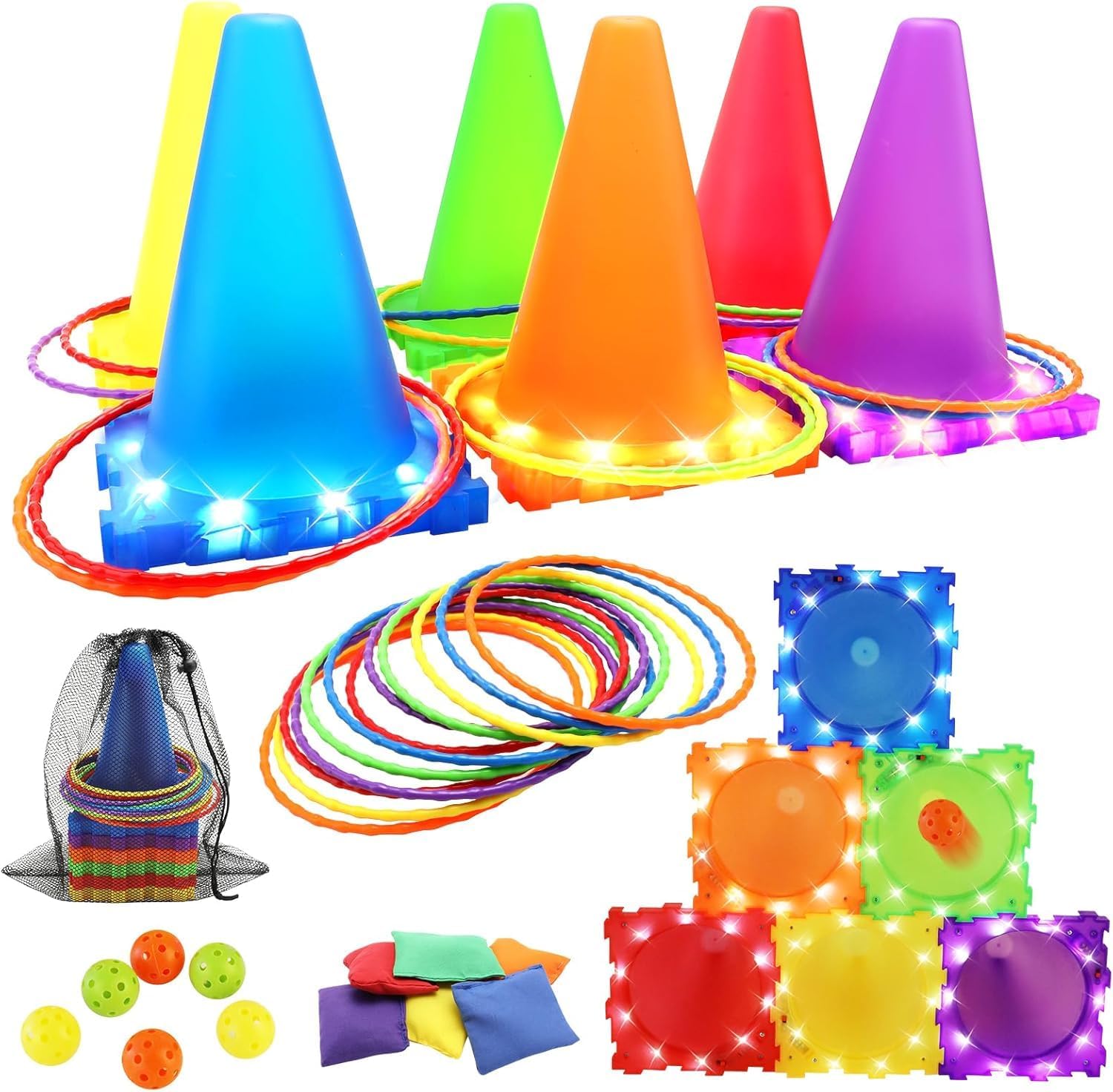 Detalle de VATOS Light Up Wurfspiele 3 in 1 Outdoor Set