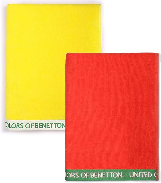 Detalle de UNITED COLORS OF BENETTON, Set Toallas Playa 100% Algodón 🏖