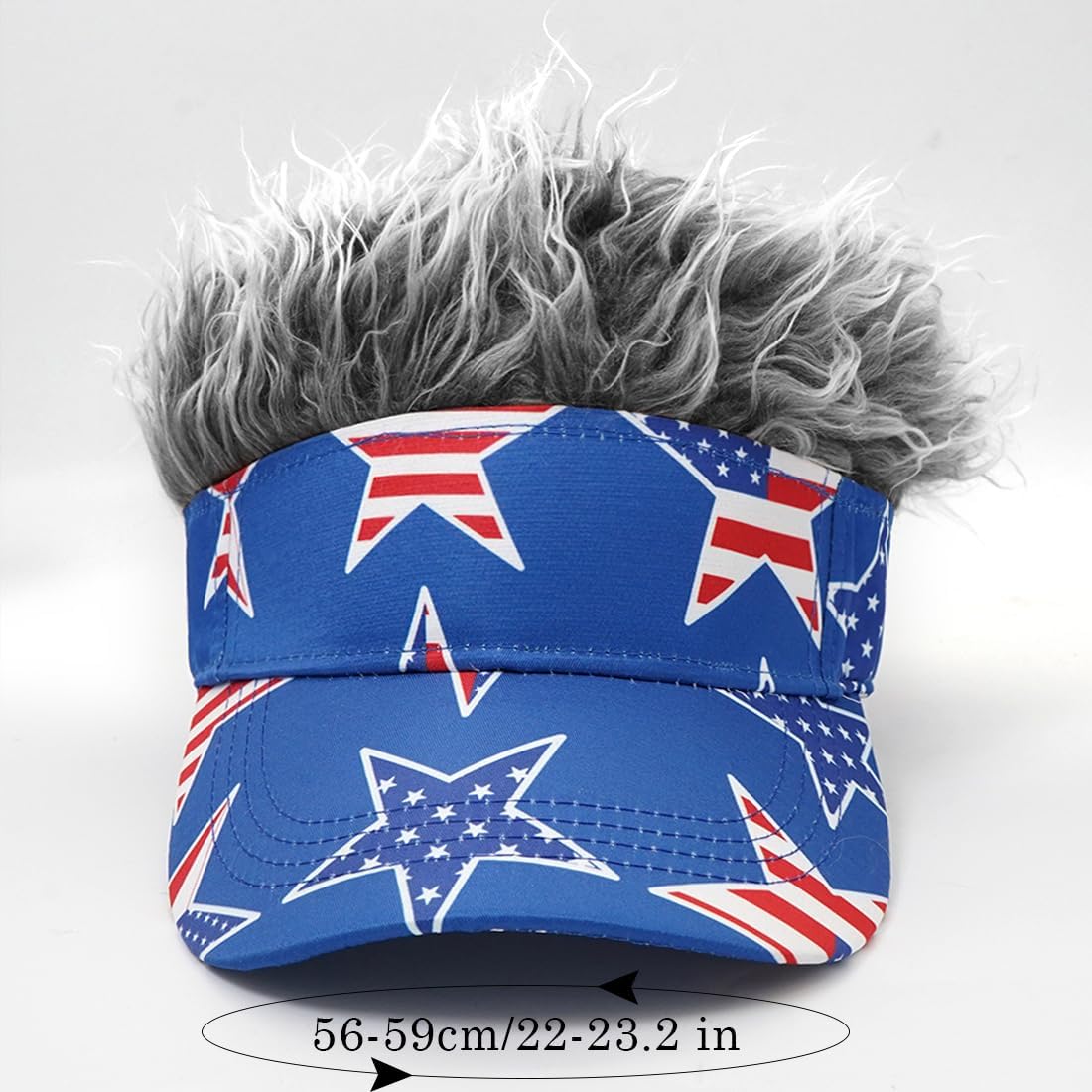 Thumbnail 6 de YeeHeen men’s visor cap with synthetic “wig” hair spiked, adjustable baseball/golf hat