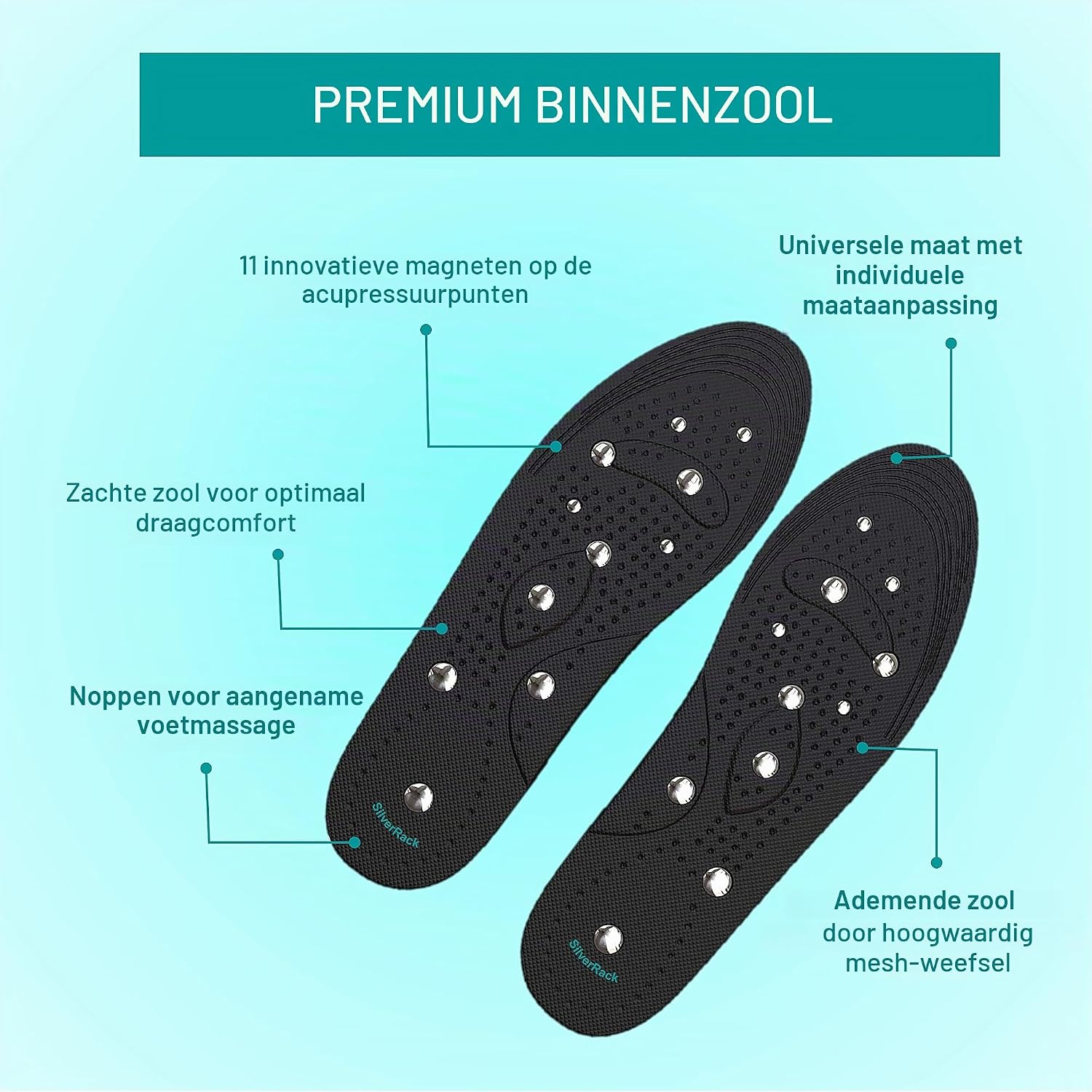 Thumbnail 1 de SilverRack KO-5XAL-D1II magnetische inlegzolen, maat 40–46, polyester