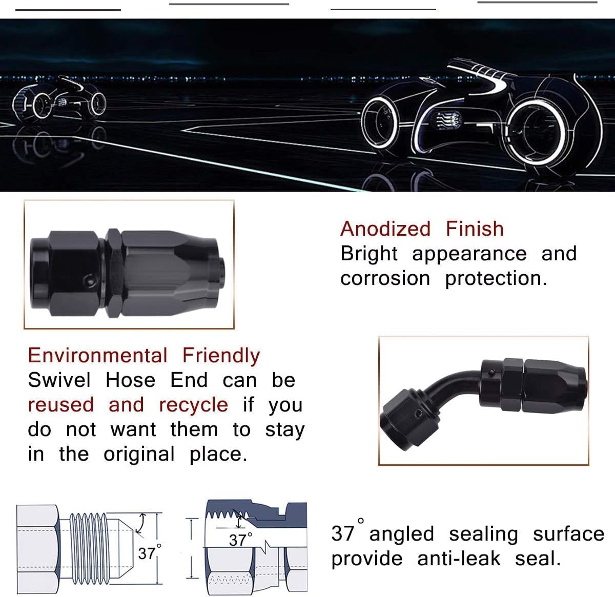 Detalle de Evil ENERGY 6AN fuel hose kit 16 ft