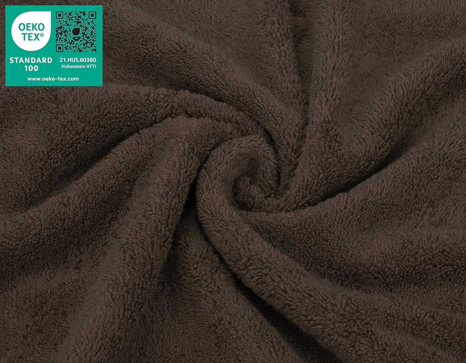 Thumbnail 2 de American Soft Linen Luxury Bath Towels 600 GSM 100% Turkish Cotton, 4-Pack Washcloths (13x13 inches) in Brown