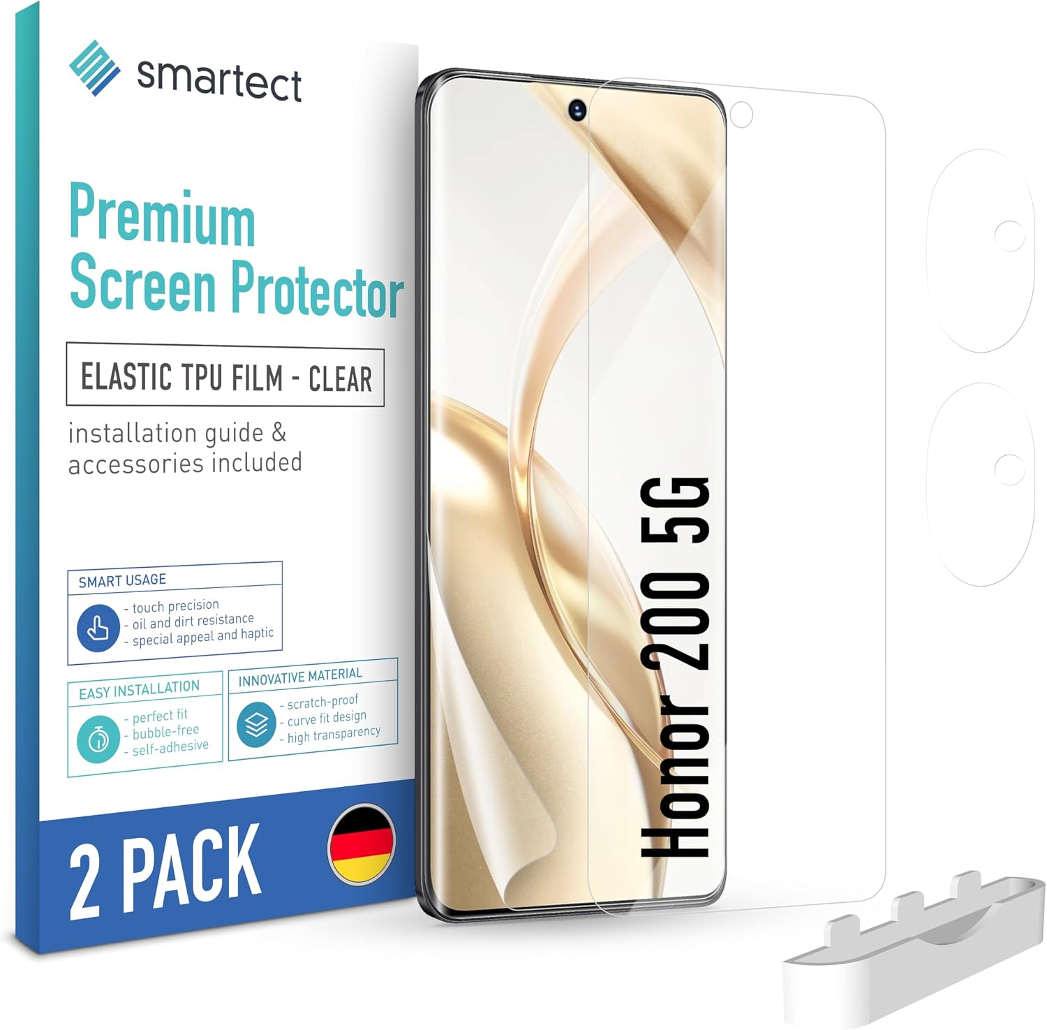 Detalle de SmarTect Honor 200 5G TPU Screen Protector, Clear Film and Camera Protectors