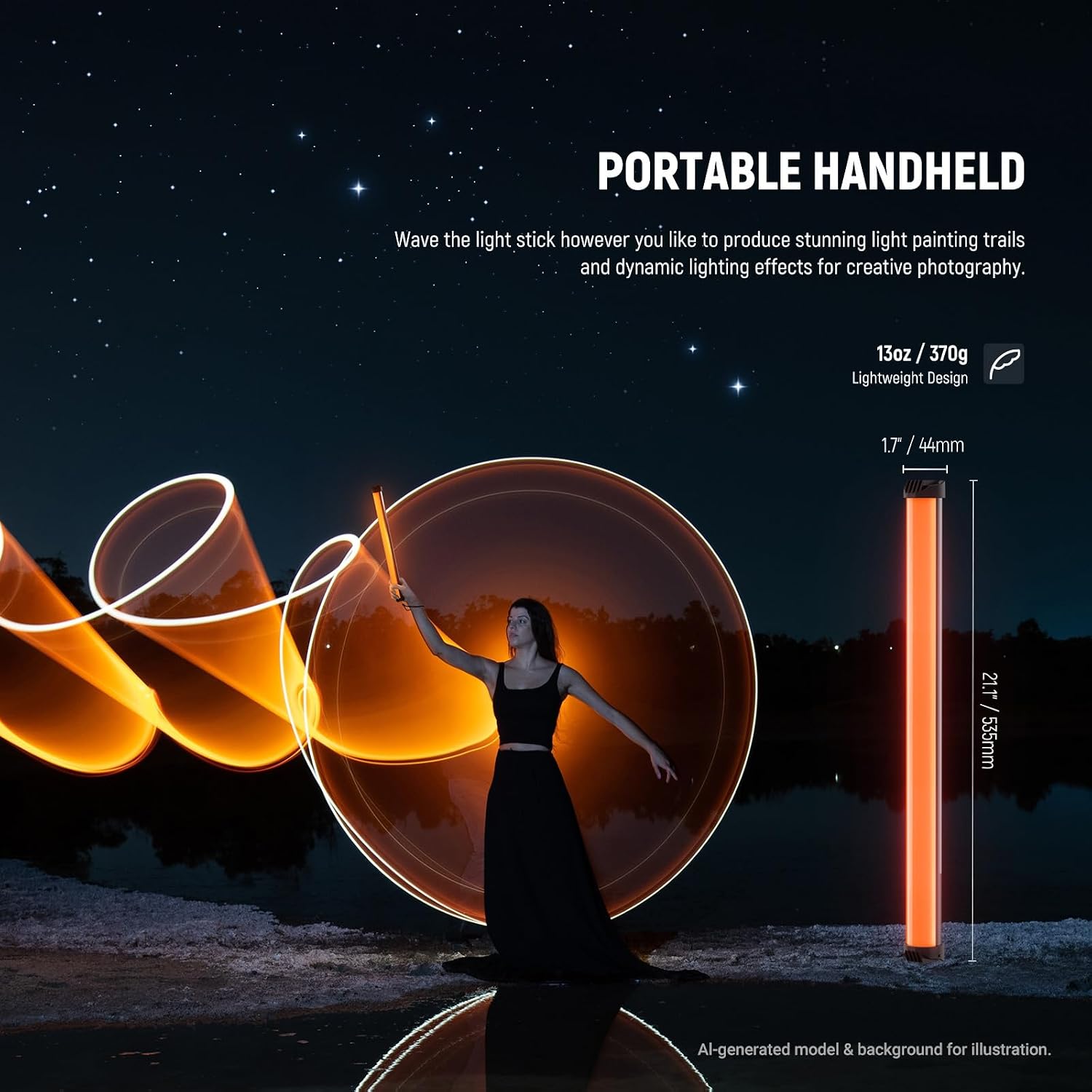 Thumbnail 6 de NEEWER BASICS SL50 21" Magnetic RGB Light Wand — CRI95, 14W, 4000mAh