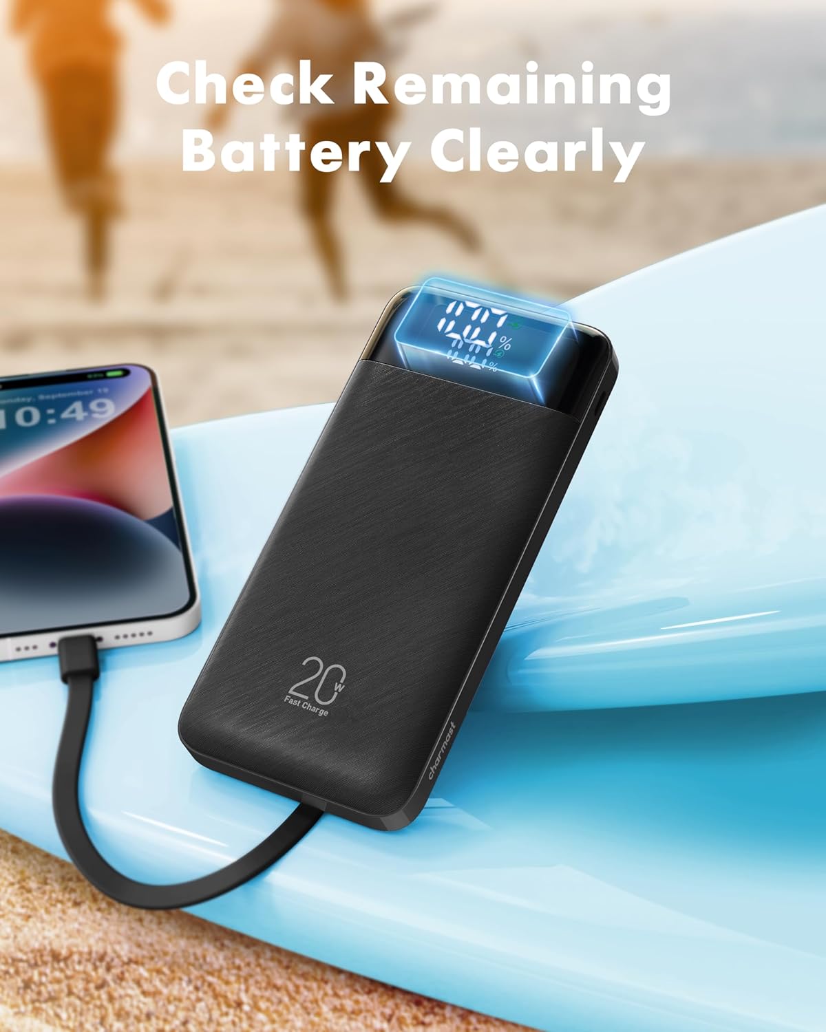 Thumbnail 6 de Charmast 20000mAh Power Bank with 4 Built-in Cables (22.5W Fast Charging)