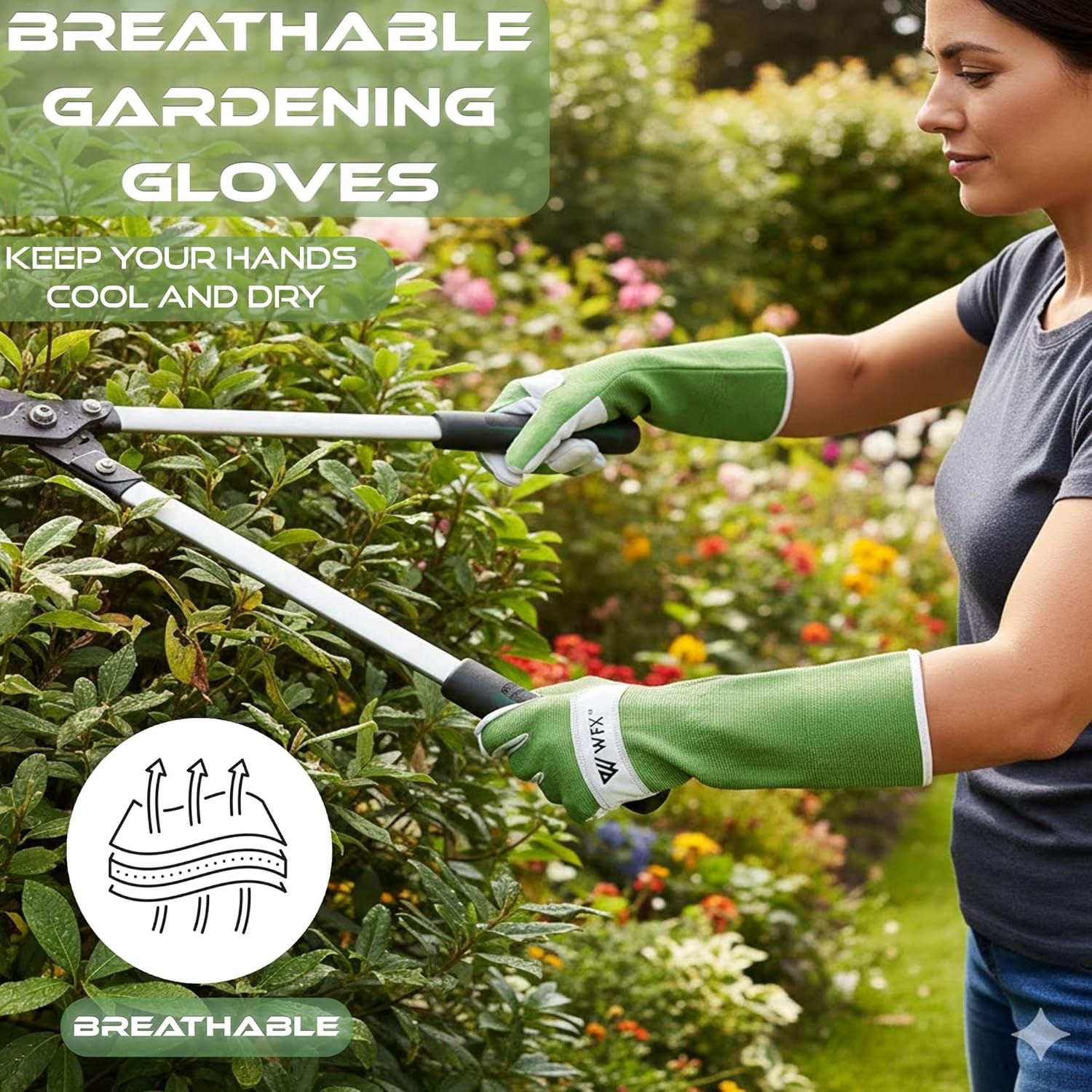 Thumbnail 4 de Long Gardening Gloves thorn proof, Large