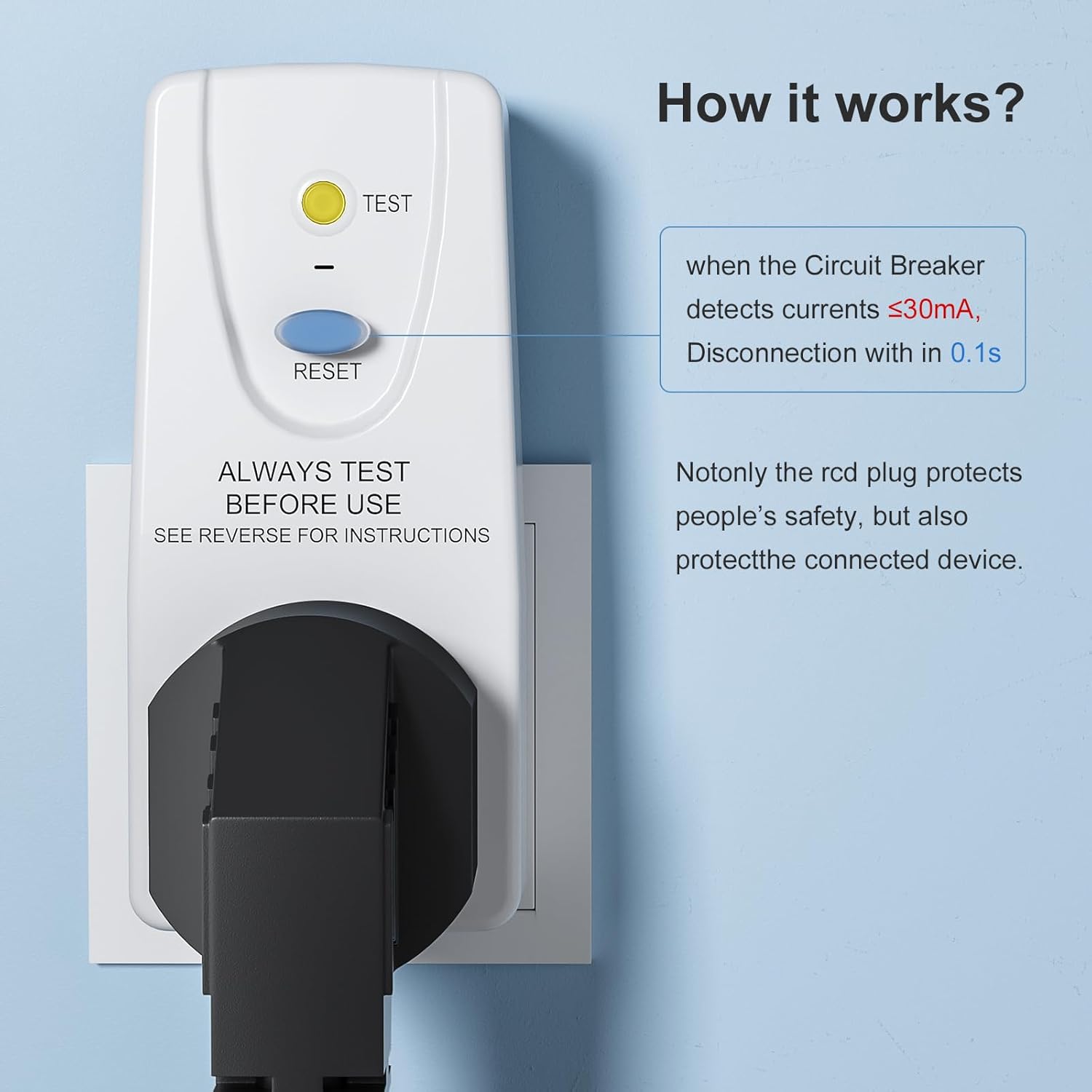 Thumbnail 3 de EXNICEXI RCD Plug Safety Adaptor 30mA