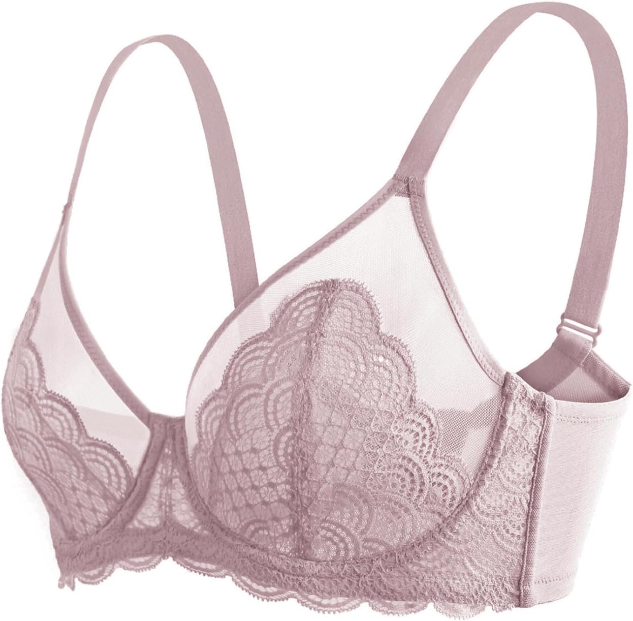 Detalle 2 de HSIA Minimizer Bras for Women Large Bust Full Coverage Lace Plus Size Bra - Mermaid Scales