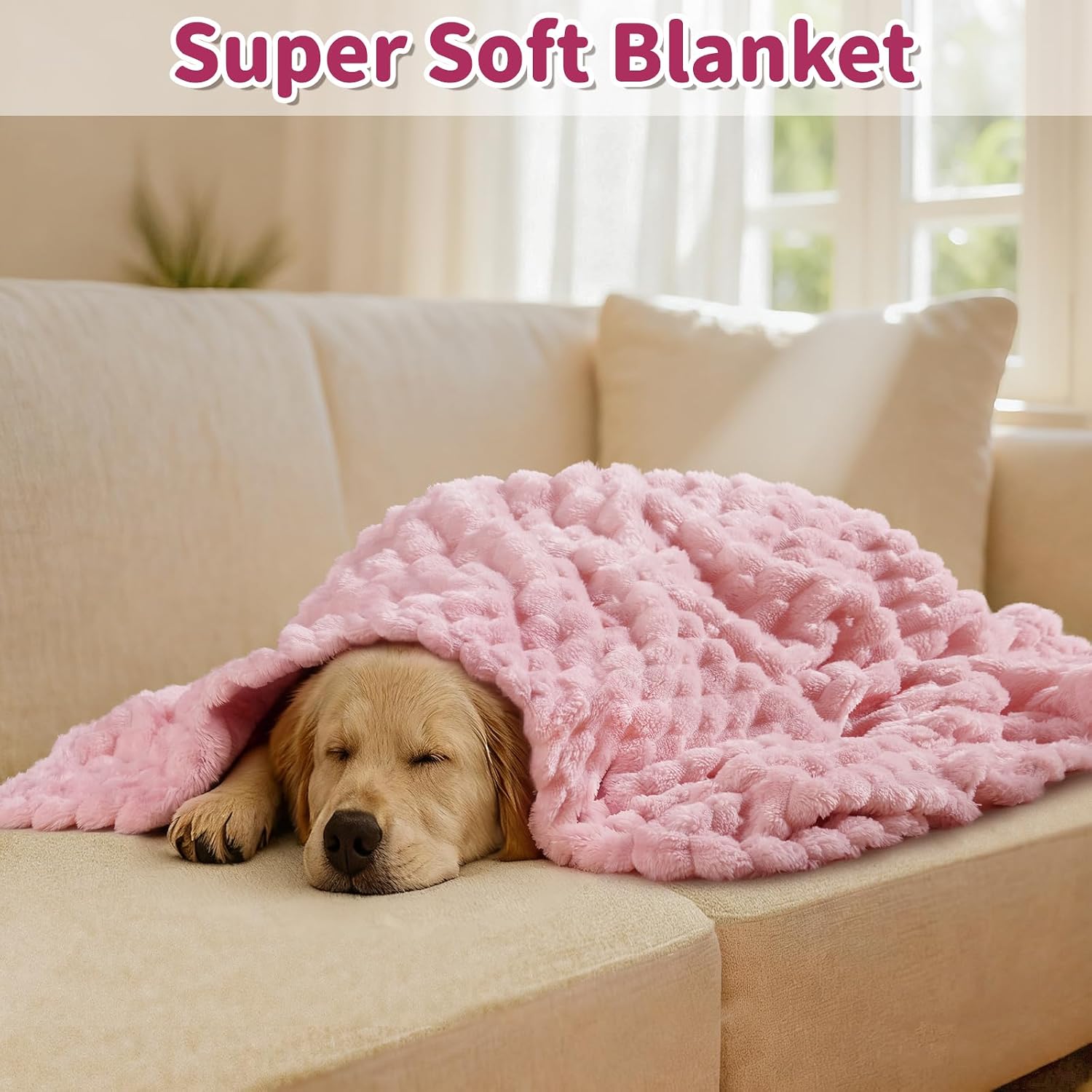 Detalle de Baodan Dog Blankets Washable Soft Fleece (120x100 cm) – Cozy, Washable Pet Throw for Dogs and Cats