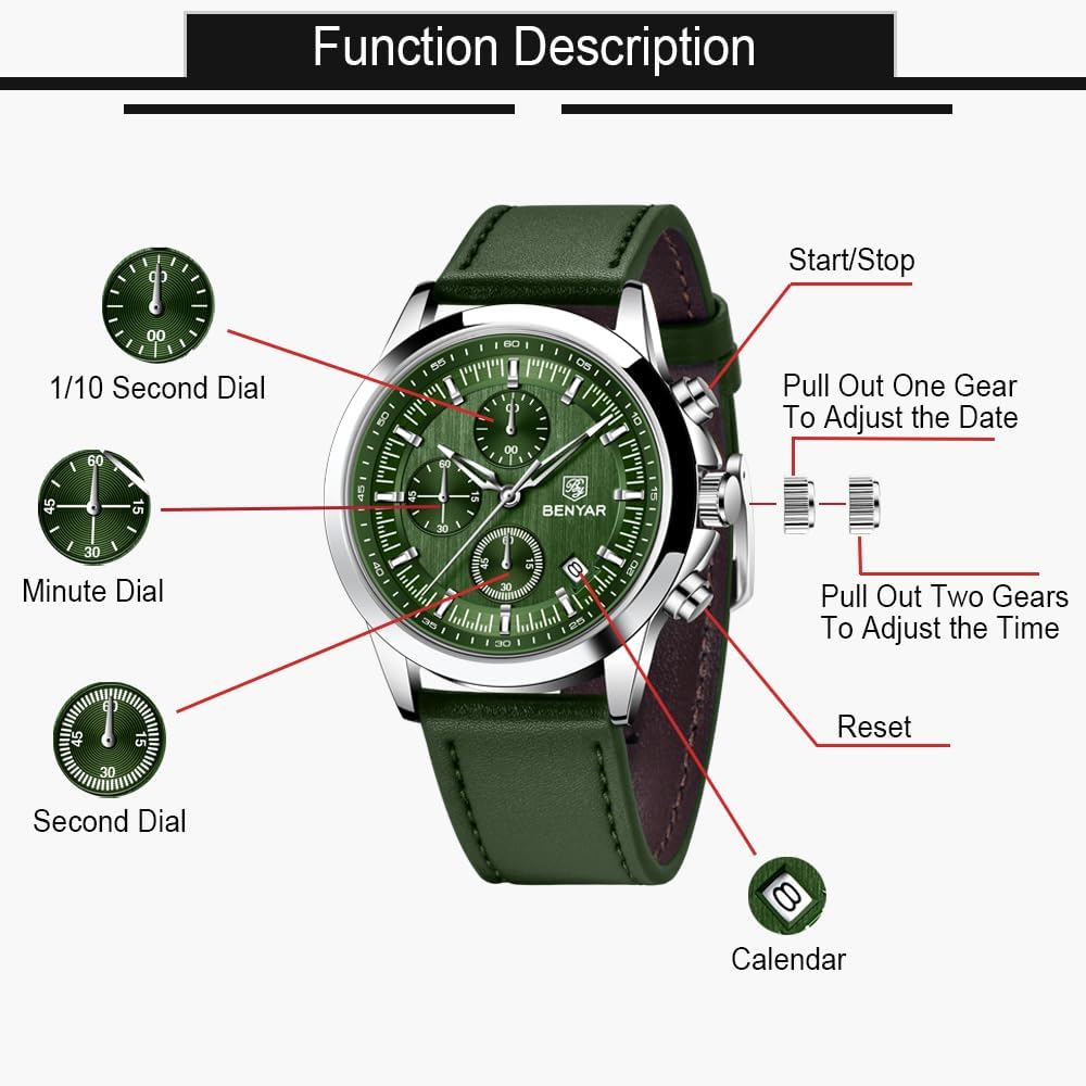 Thumbnail 4 de BENYAR Chronograph Herrenuhr 42 mm Quarz