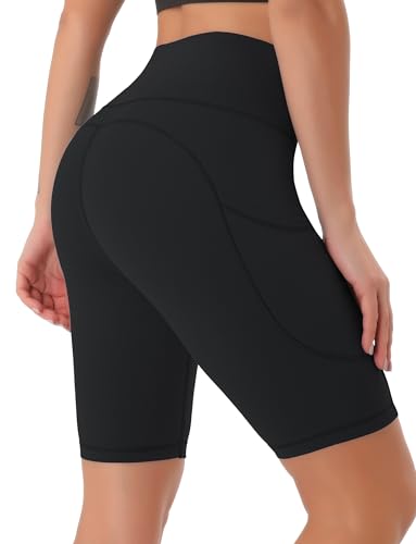 Thumbnail 1 de JOYSPELS Womens High Waist Cycling Shorts with Pockets – Black, XXL