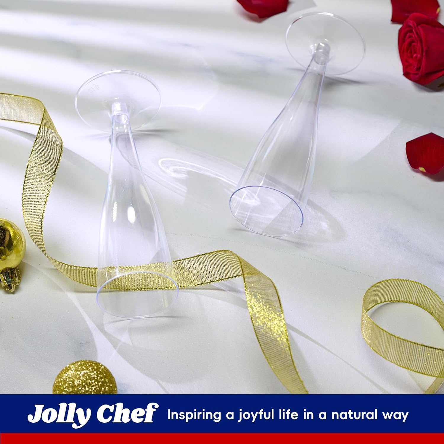 Thumbnail 4 de JOLLY CHEF 100 Pack Plastic Champagne Flutes with 4.5 oz Capacity