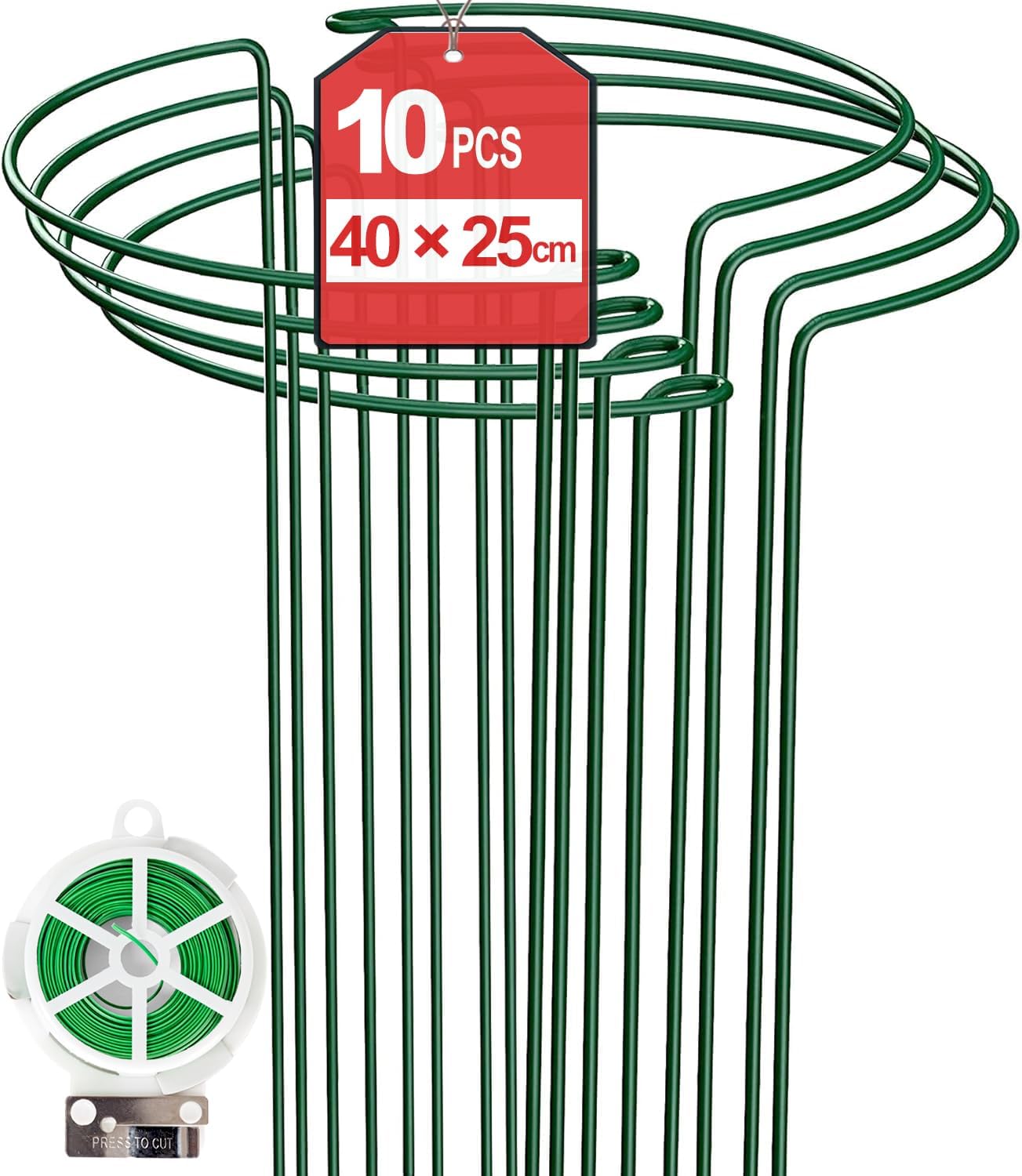 Detalle de TOYPOPOR Pflanzenstütze 10er Set 40 cm