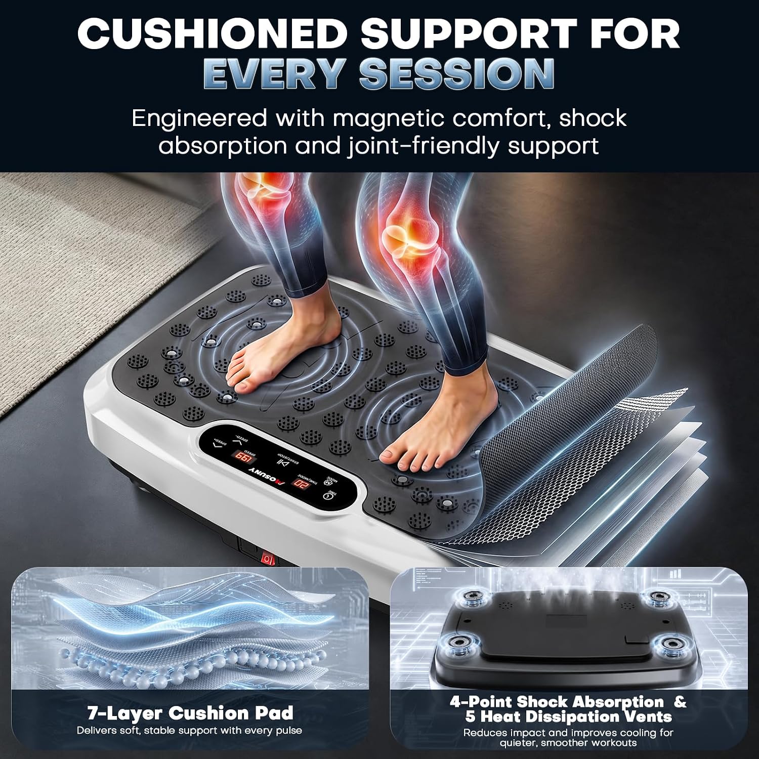 Detalle de MOSUNY vibration plate, 7 modes