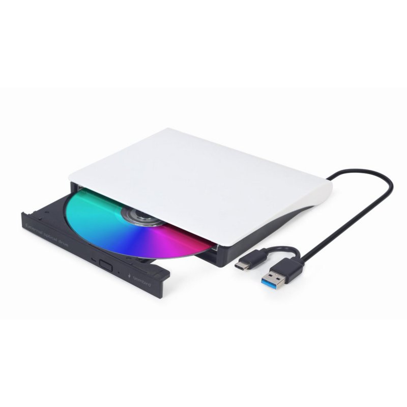 Detalle 2 de Gembird DVD-USB-03-BW: Lector/Grabador externo DVD±RW con USB 3.1 C para PC y portátil