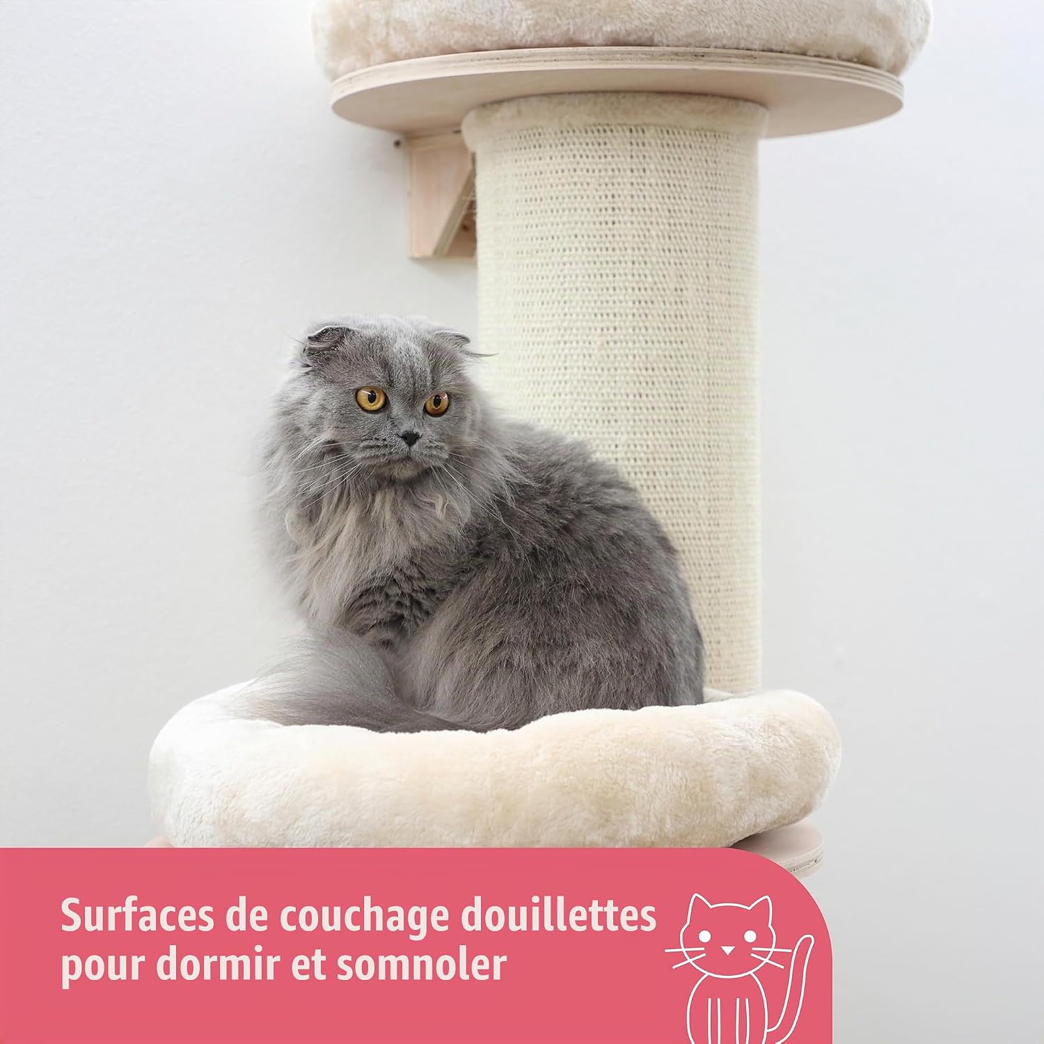 Thumbnail 3 de Kerbl Dolomit Tower: Arbre à Chat robuste Ø38 cm, hauteur 187 cm (Beige)