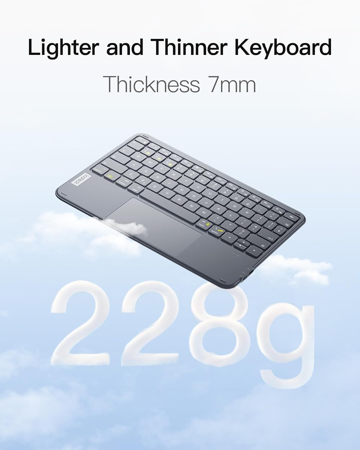 Detalle de Inateck KB01105: Ultra‑Slim Bluetooth Keyboard with Touchpad for iPad, Windows and more
