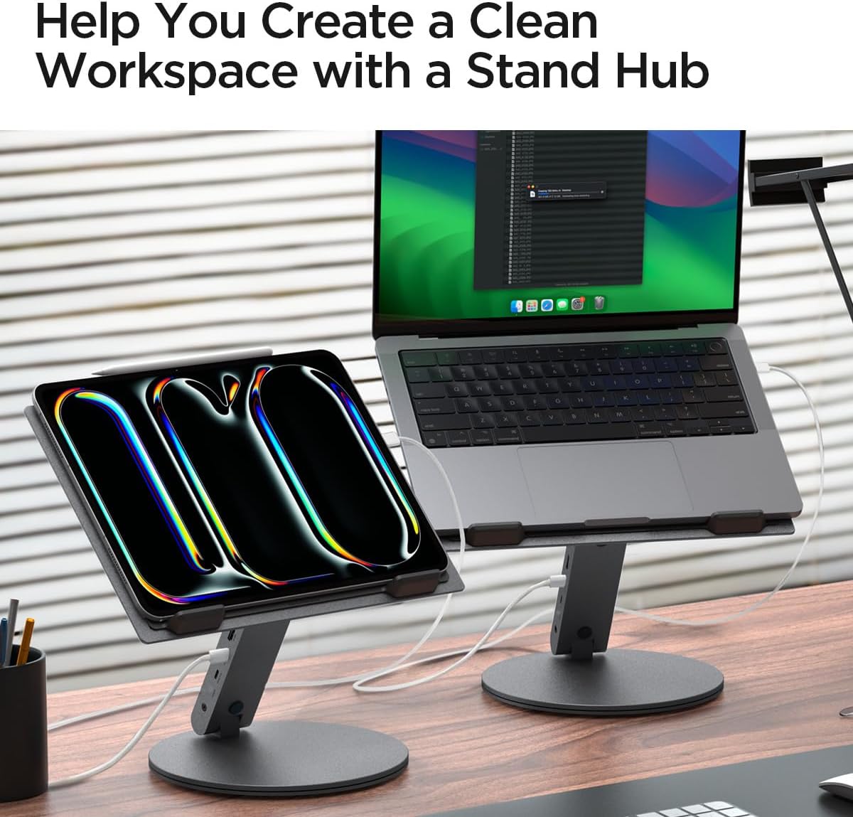 Detalle 2 de Spigen ArcDock Support Ordinateur Portable 6-en-1 : hub USB-C/HDMI 4K60Hz avec station d’accueil