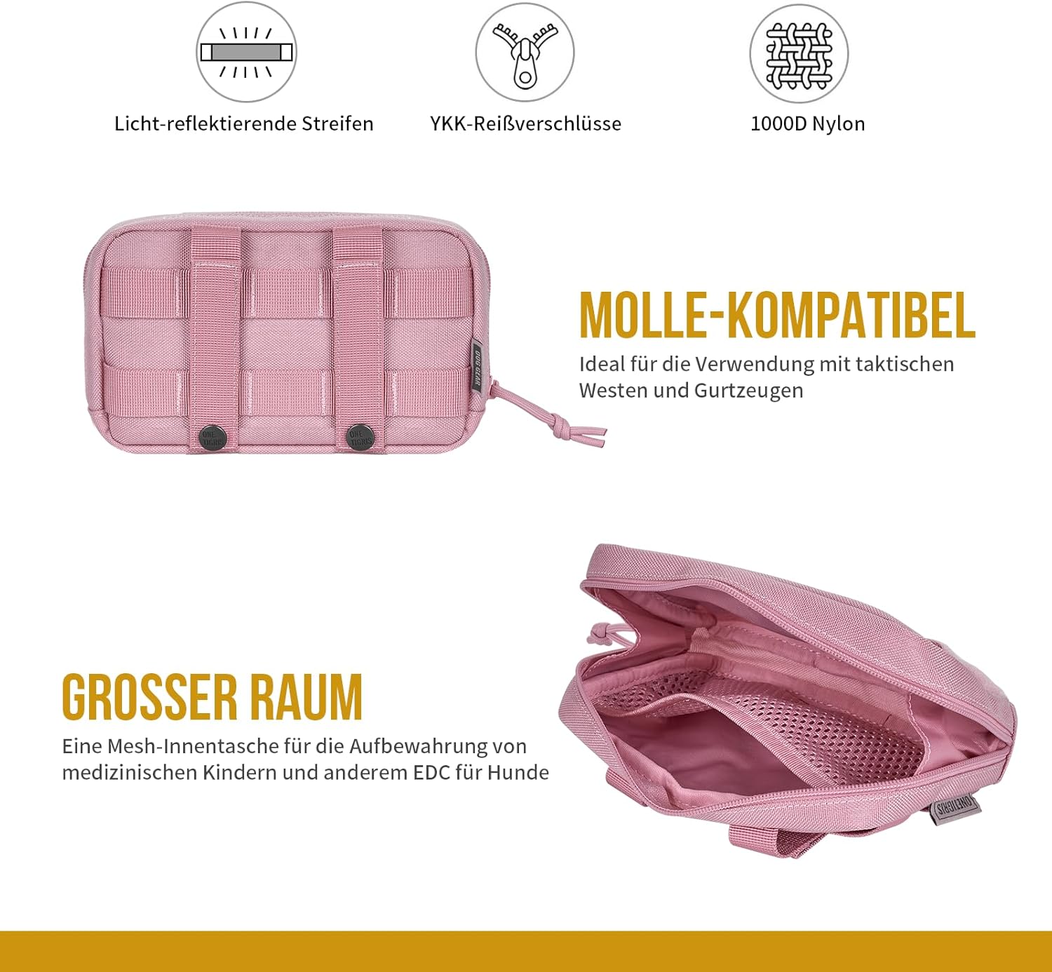 Detalle 2 de OneTigris 2 sacchetti per alimenti per cani con strisce riflettenti (nylon 1000D)