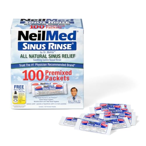 Detalle de NeilMed Sinus Rinse All Natural Relief Premixed Refill Packets — 100 Count (Pack of 1)