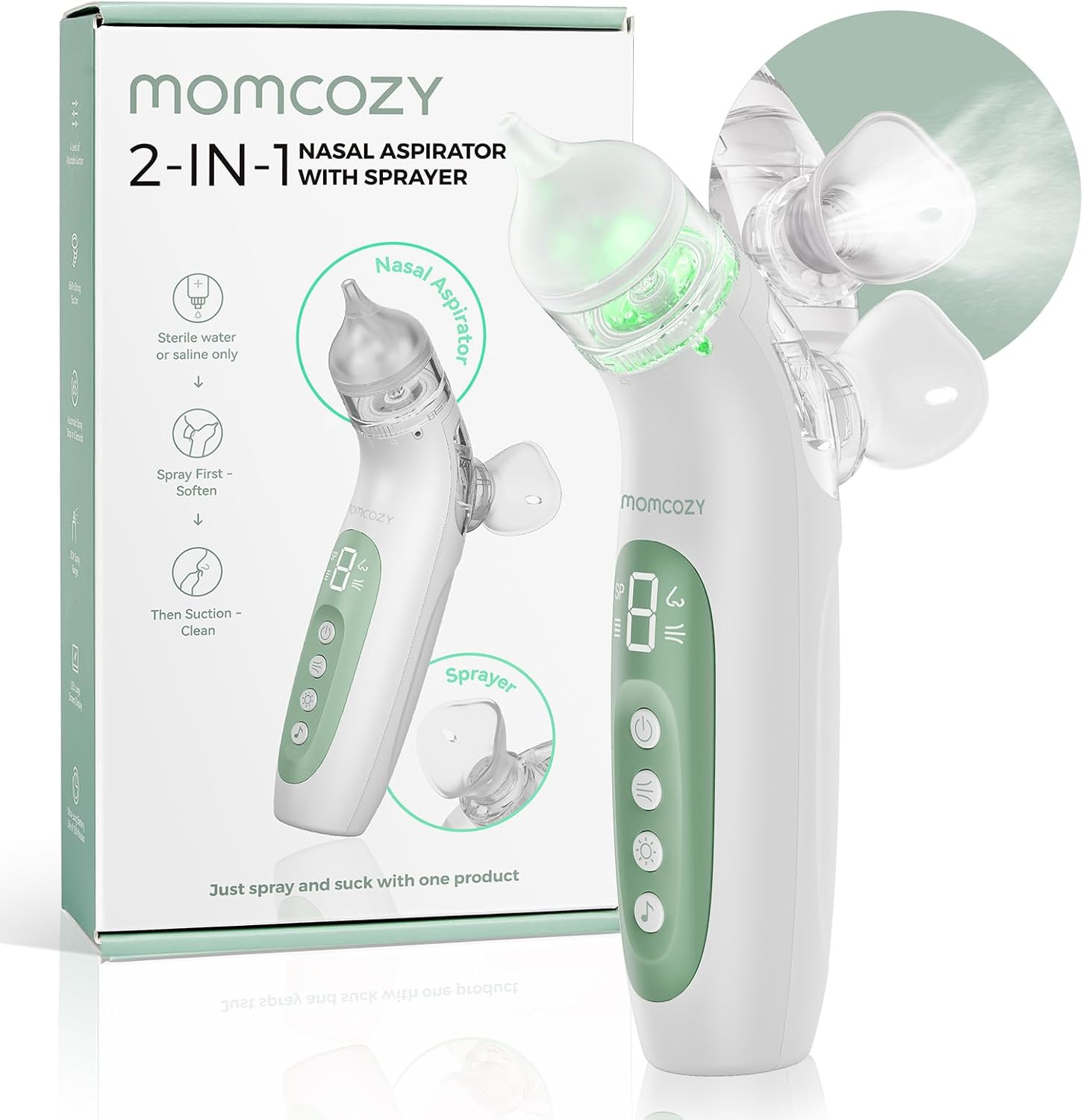 Momcozy BreezyClear Nasensauger 65 kPa für Babys