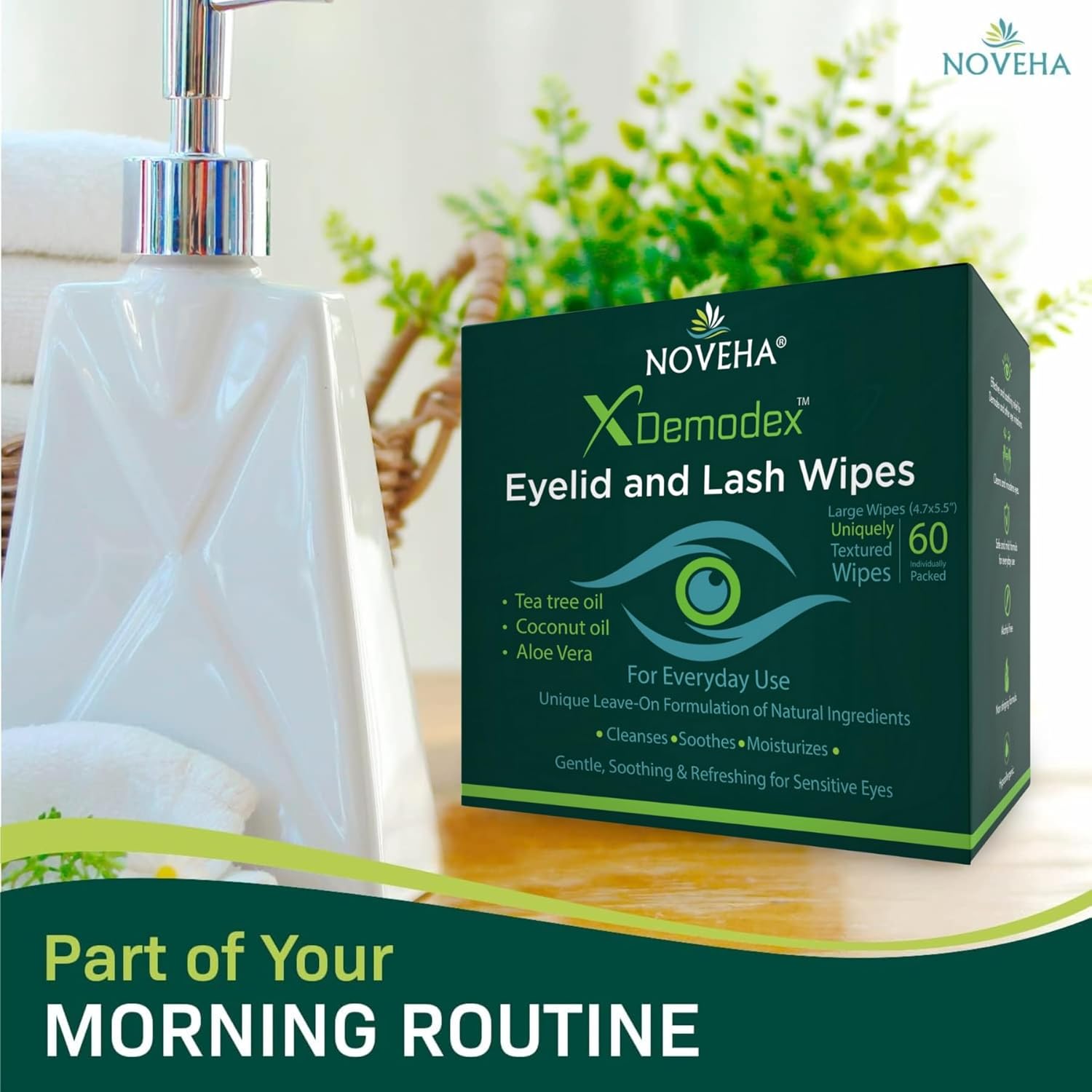 Thumbnail 6 de NOVEHA Demodex Eyelid & Lash Wipes 60 count