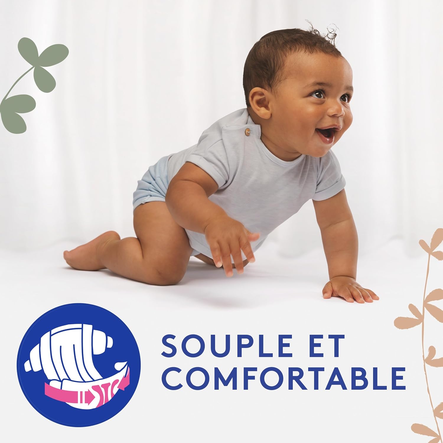 Detalle de Lotus Baby Douceur & Confort – Couches Taille 6 (16-26 kg) Pack 1 mois – 128 couches