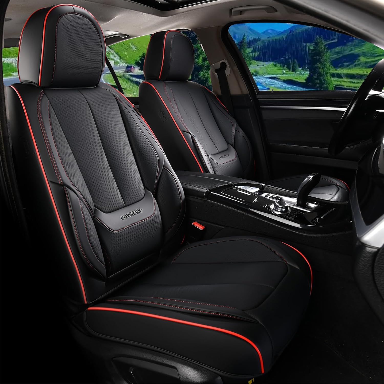 Thumbnail 1 de Coverado Car Seat Covers Full Set: Waterproof Nappa Leather Protection for Most Cars