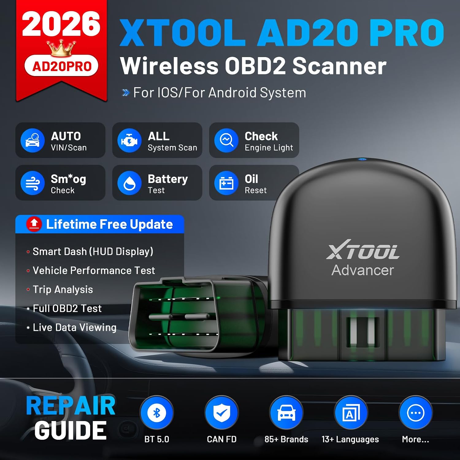 Detalle de XTOOL OBD2 Scanner AD20 Pro