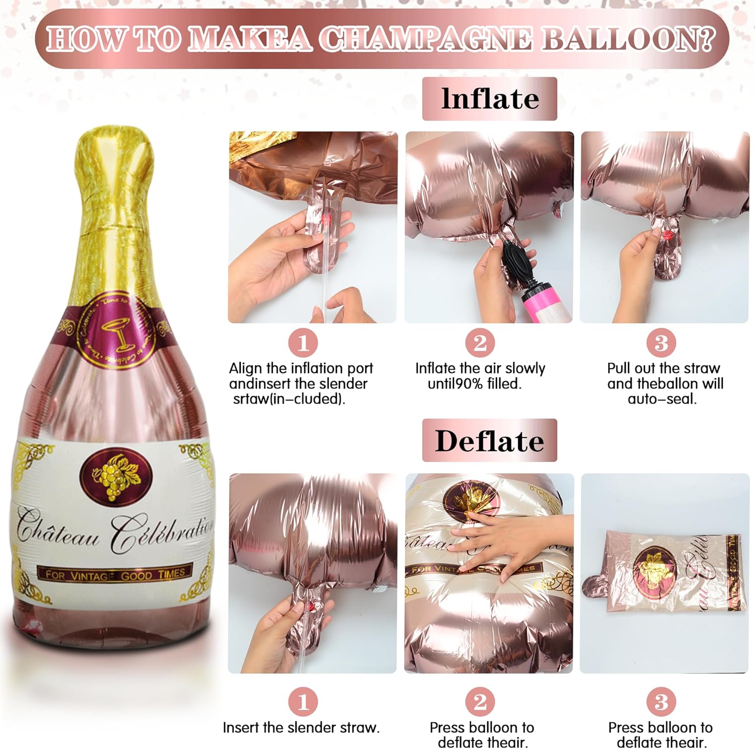 Thumbnail 6 de VICTERR 70th Birthday Decorations – Rose Gold Party Kit