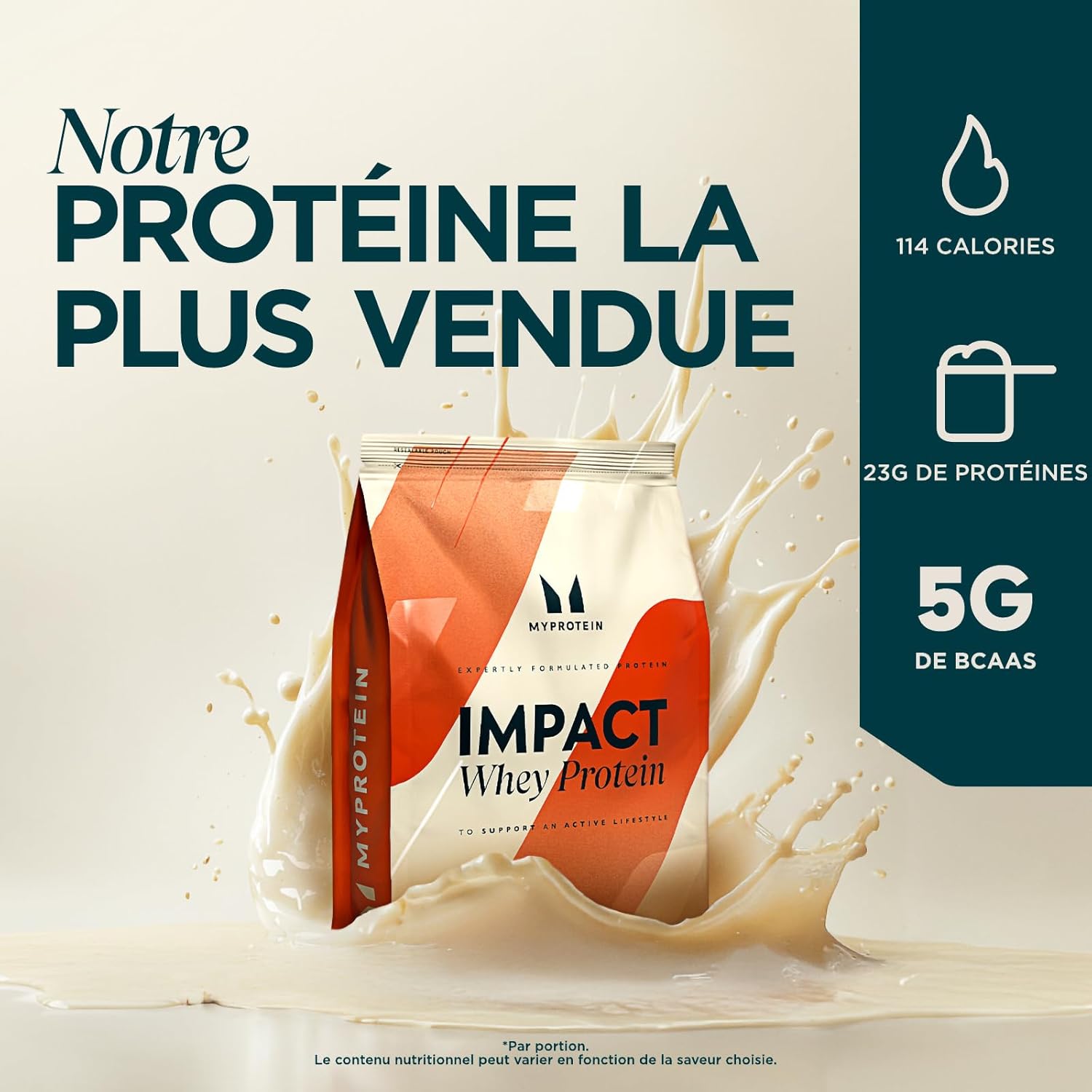 Detalle 2 de My Protein Impact Whey Protéine sans Saveur 1 kg — 21 g de protéine par portion, sans arômes