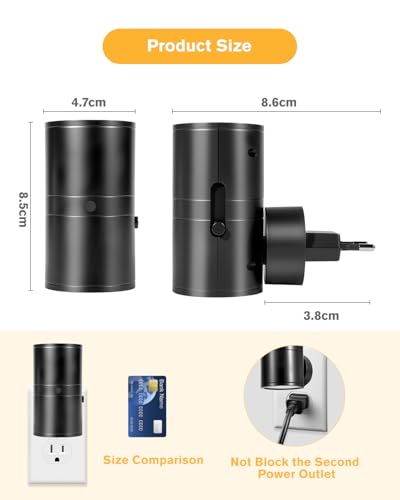 Detalle de Enchufe de luz nocturna LED Carehabi con sensor de atardecer a amanecer y brillo regulable