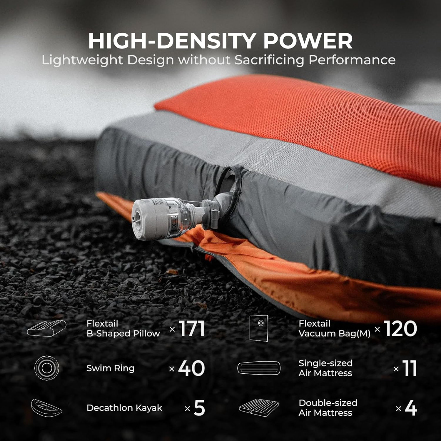 Detalle 2 de FLEXTAILGEAR Portable Air Pump: Tiny, powerful, and versatile for inflatables