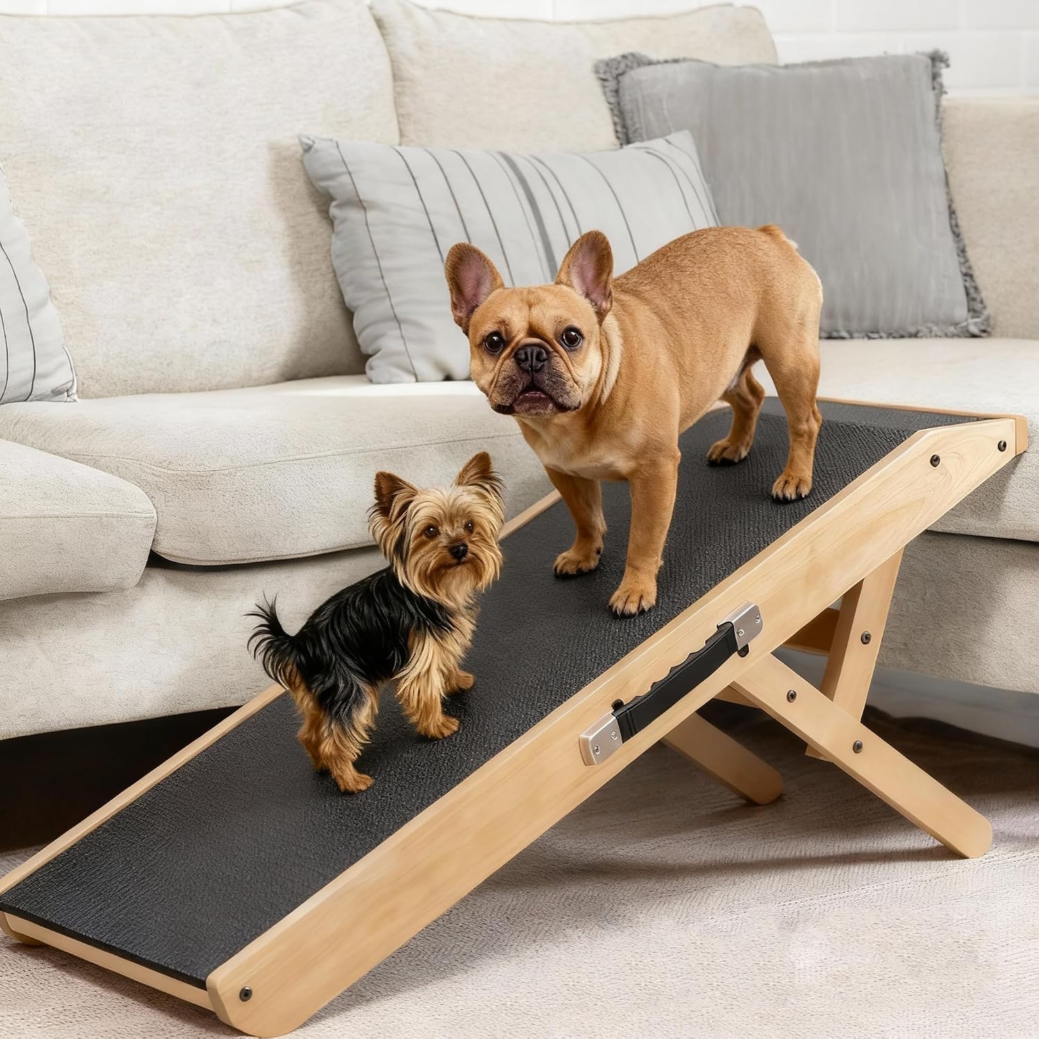 Imagen de PRIORPET Birchwood Foldable Dog Ramp for Couch – Adjustable 7" to 20 en OfertitasTOP