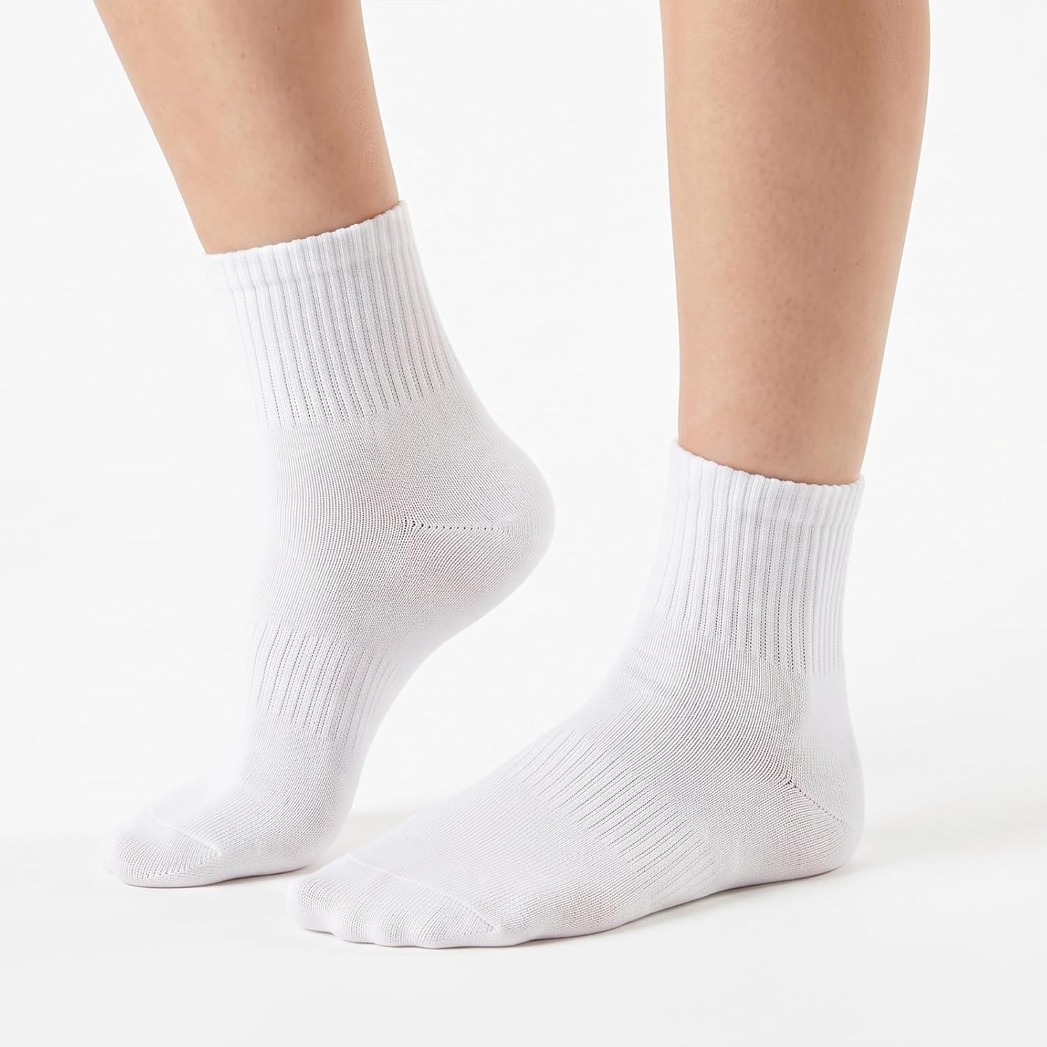 Detalle 2 de Josnown Women's Cushioned Quarter Ankle Socks, Combed Cotton, 6 Pairs